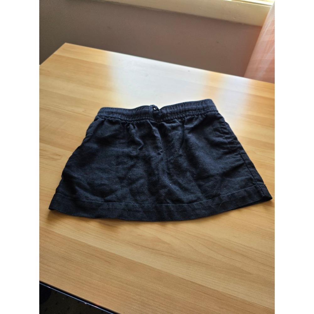 Old Navy Girls Black Linen Blend Pull On Mini Skirt Size S 6-7